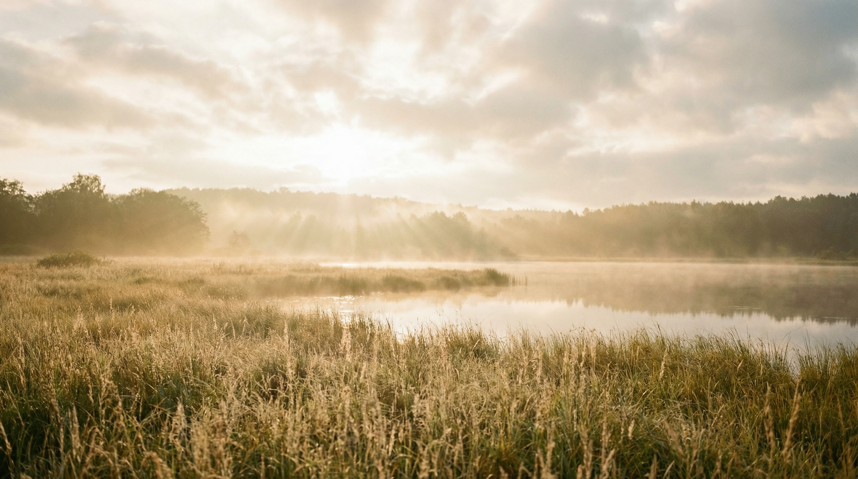 Paisagem serena ao amanhecer